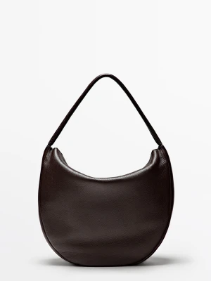 Średnia Torebka Typu Slouch Ze Skóry Nappa - Brązowy - Massimo Dutti - Female