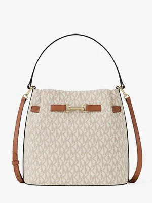 Średnia torebka typu worek do przewieszenia przez ramię Carson z charakterystycznym logo i odpinanym paskiem Michael Kors Outlet