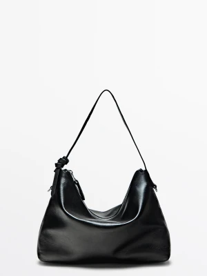 Średnia Torebka Ze Skóry Nappa - Czarny - Massimo Dutti - Female