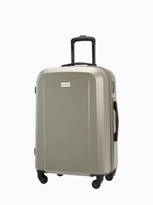 Średnia walizka jednokolorowa szampańska Puccini