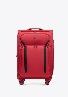 Średnia walizka miękka dwukolorowa czerwono - czarna Wittchen