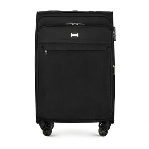 Średnia walizka miękka jednokolorowa czarna Wittchen