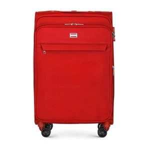 Średnia walizka miękka jednokolorowa czerwona Wittchen