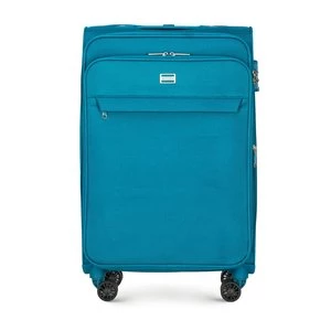 Średnia walizka miękka jednokolorowa turkusowa Wittchen