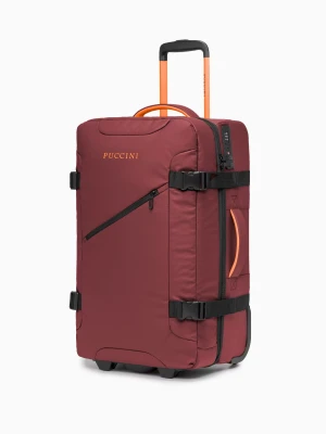 Średnia walizka miękka na dwóch kółkach czerwona Puccini