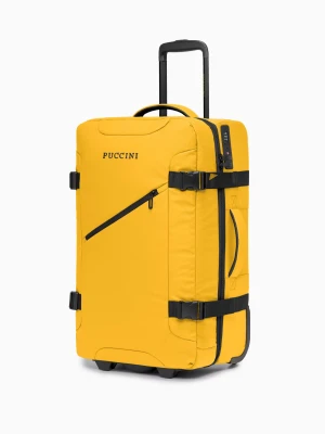 Średnia walizka miękka na dwóch kółkach żółta Puccini