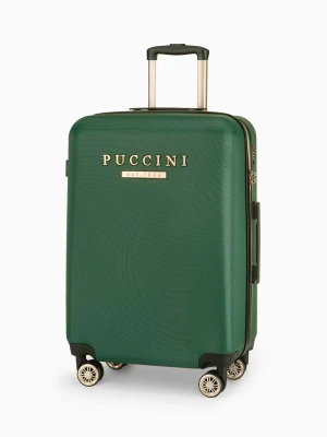 Średnia walizka na kółkach butelkowa zieleń  Puccini