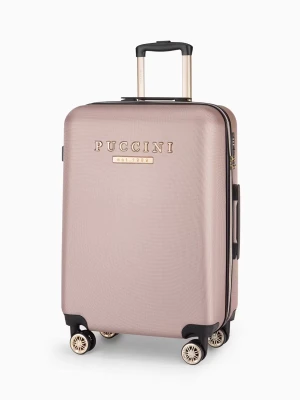 Średnia walizka na kółkach różowa Puccini