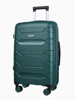 Średnia walizka na kółkach zielona Puccini