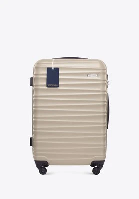 Średnia walizka z ABS - u i identyfikator z logo WITTCHEN beżowa