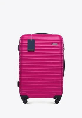 Średnia walizka z ABS - u i identyfikator z logo WITTCHEN różowa