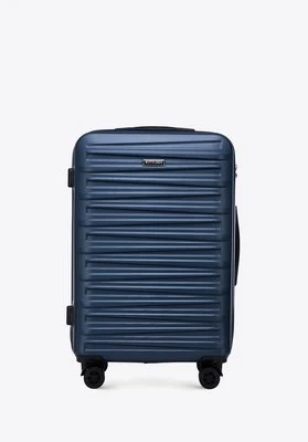 Średnia walizka z ABS-u w poziome tłoczenie granatowa Wittchen