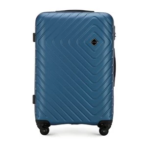 Średnia walizka z ABS-u z geometrycznym tłoczeniem ciemnoniebieska Wittchen