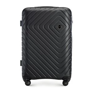 Średnia walizka z ABS-u z geometrycznym tłoczeniem czarna Wittchen