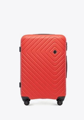 Średnia walizka z ABS-u z geometrycznym tłoczeniem czerwona Wittchen