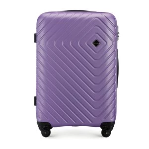 Średnia walizka z ABS-u z geometrycznym tłoczeniem fioletowa Wittchen
