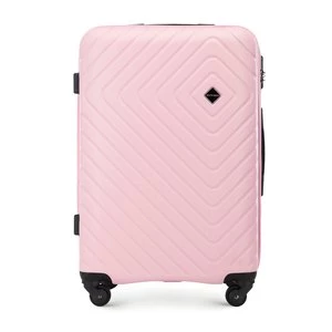 Średnia walizka z ABS-u z geometrycznym tłoczeniem jasny różowa Wittchen