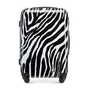 Średnia walizka z ABS-u z nadrukiem biało-czarna Wittchen