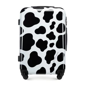 Średnia walizka z ABS-u z nadrukiem czarno-biała Wittchen