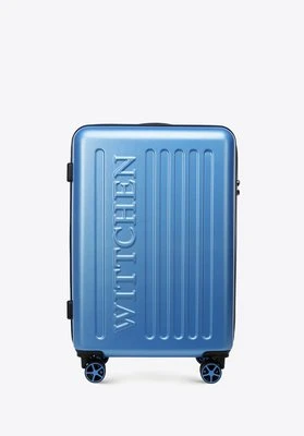Średnia walizka z ABS-u z tłoczonym logo niebieska Wittchen