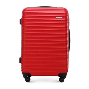 Średnia walizka z ABS-u z żebrowaniem czerwona Wittchen