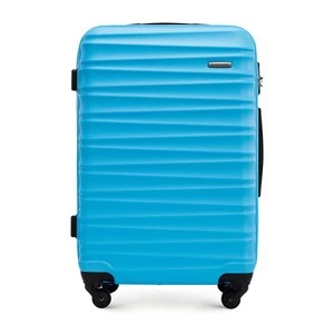 Średnia walizka z ABS-u z żebrowaniem niebieska Wittchen