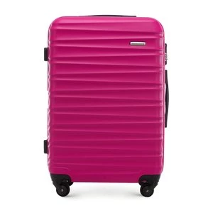 Średnia walizka z ABS-u z żebrowaniem różowa Wittchen