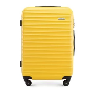 Średnia walizka z ABS-u z żebrowaniem żółta Wittchen