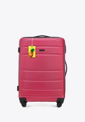 Średnia walizka z ABS - u żłobiona z identyfikatorem różowa Wittchen