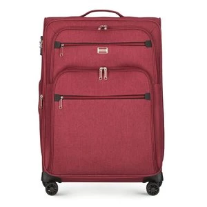 Średnia walizka z kolorowym suwakiem bordowa Wittchen