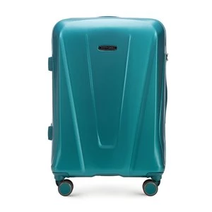 Średnia walizka z polikarbonu geometryczna niebieska Wittchen