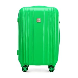 Średnia walizka z polikarbonu tłoczona plaster miodu zielona Wittchen