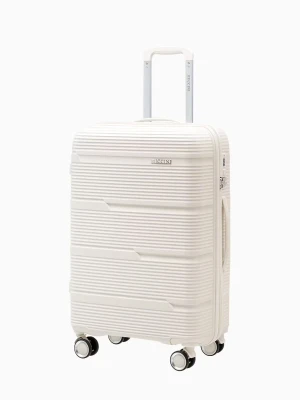 Średnia walizka z polipropylenu biała Puccini