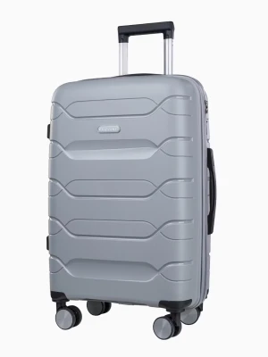 Średnia walizka z polipropylenu szara Puccini