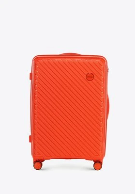 Średnia walizka z polipropylenu w tłoczone paski pomarańczowa Wittchen