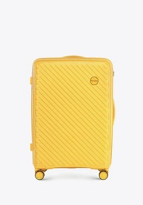 Średnia walizka z polipropylenu w tłoczone paski żółta Wittchen