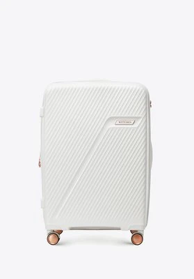 Średnia walizka z polipropylenu w ukośne pasy kremowo - złota Wittchen
