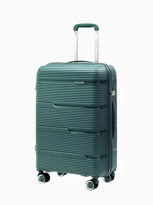 Średnia walizka z polipropylenu zielona Puccini