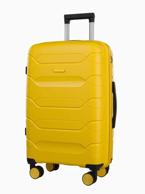 Średnia walizka z polipropylenu żółta Puccini