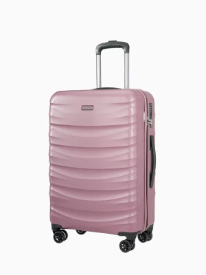 Średnia walizka z poliwęglanu różowa Puccini