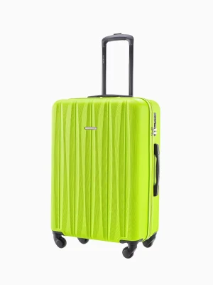 Średnia walizka ze żłobieniami limonkowa Puccini