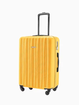 Średnia walizka ze żłobieniami żółta Puccini