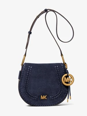 Średnia zamszowa zaokrąglona torebka ze ściegiem zadziergiwanym MICHAEL Michael Kors