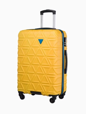 Średnia żółta walizka z kontrastowym wykończeniem Puccini