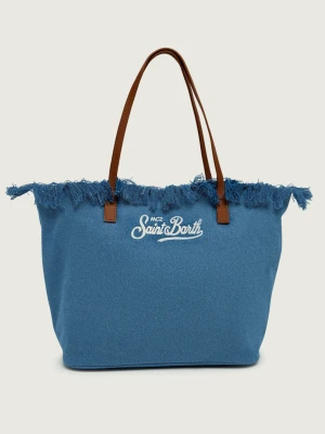 ST.Barth Jeansowa shopperka CITY | z dodatkiem skóry