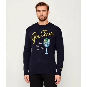 ST.Barth Sweter Heron DRINK GIN | Regular Fit | z dodatkiem wełny i kaszmiru