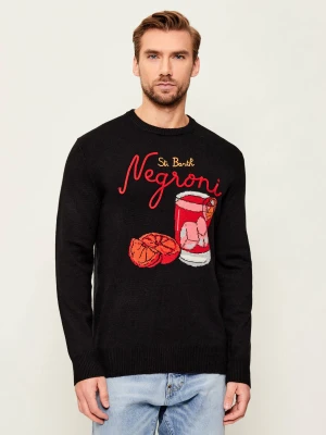 ST.Barth Sweter Heron NEGRONI | Regular Fit | z dodatkiem wełny i kaszmiru czarny