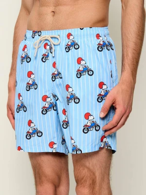ST.Barth Szorty kąpielowe LIGHTING SNOPPY | ST.BARTH X PEANUTS | Regular Fit błękitny