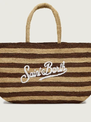 ST.Barth Torba plażowa + saszetka brązowy
