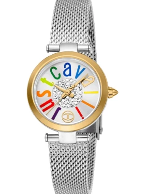 Stalowa analogowa zegarek srebrnoszary Just Cavalli
